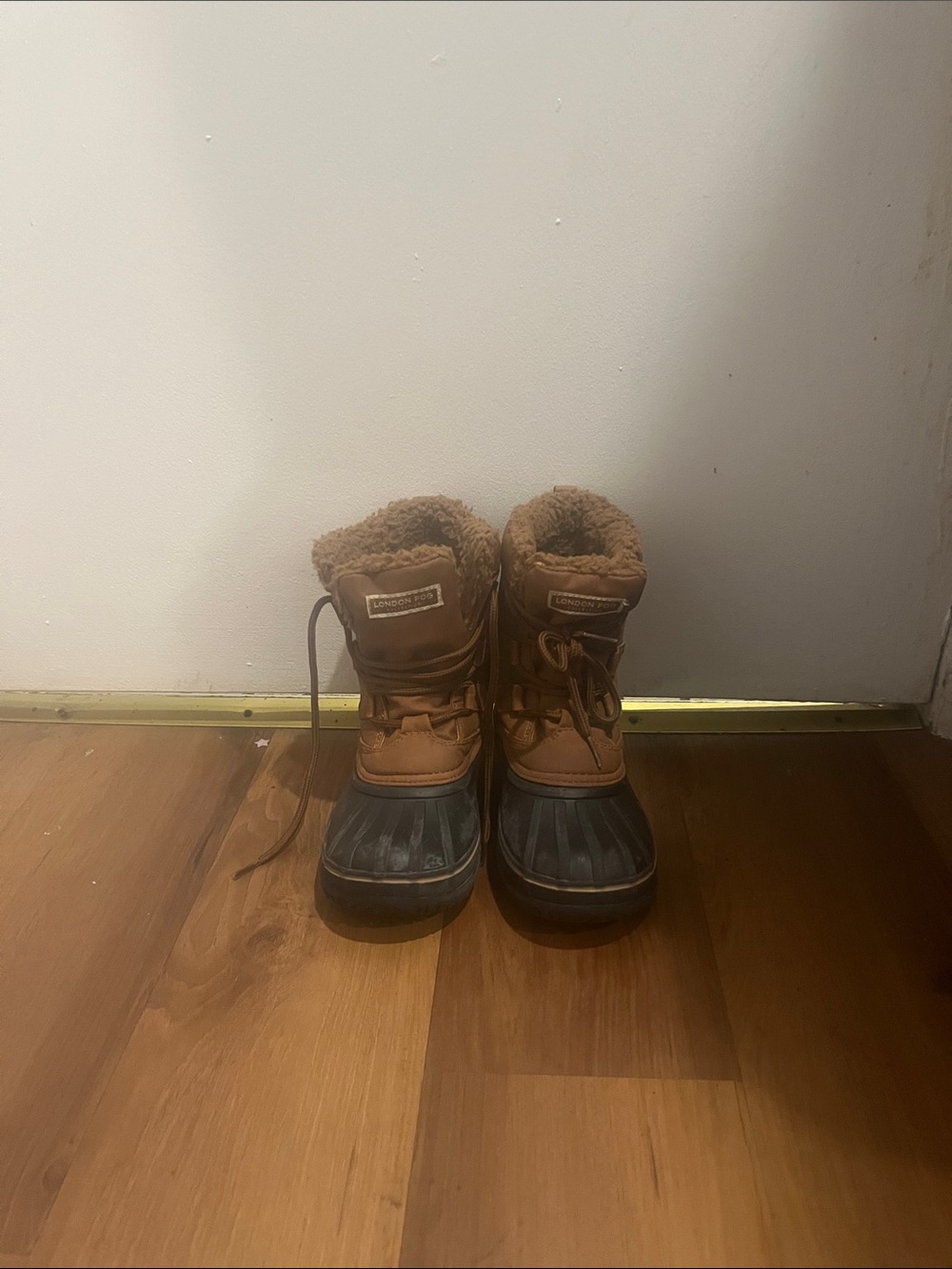 Brown Waterproof Winter Duck Boots with Faux Fur